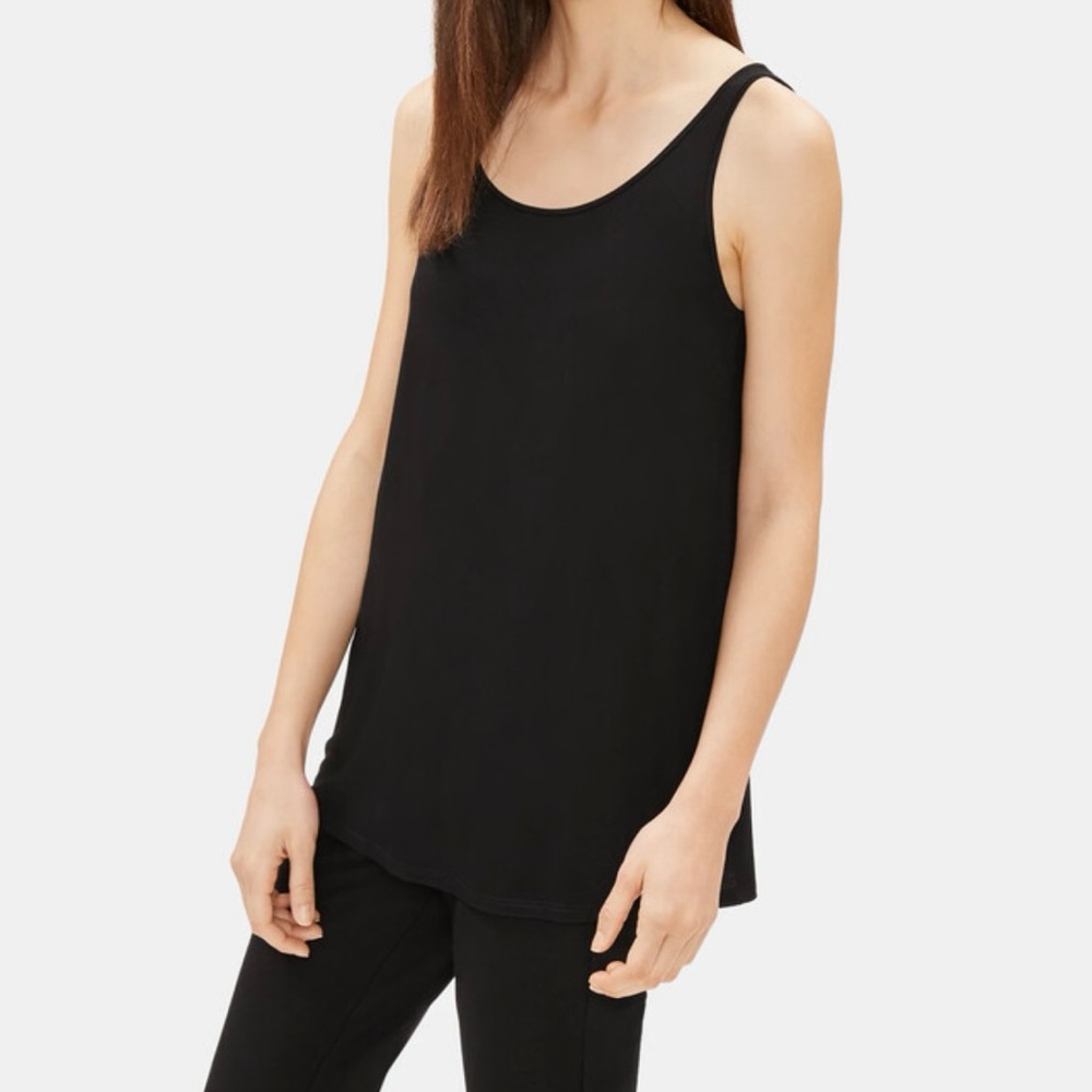 Eileen Fisher Scoop Neck Jersey Tunic Tank Size XL Layering Closet Staple